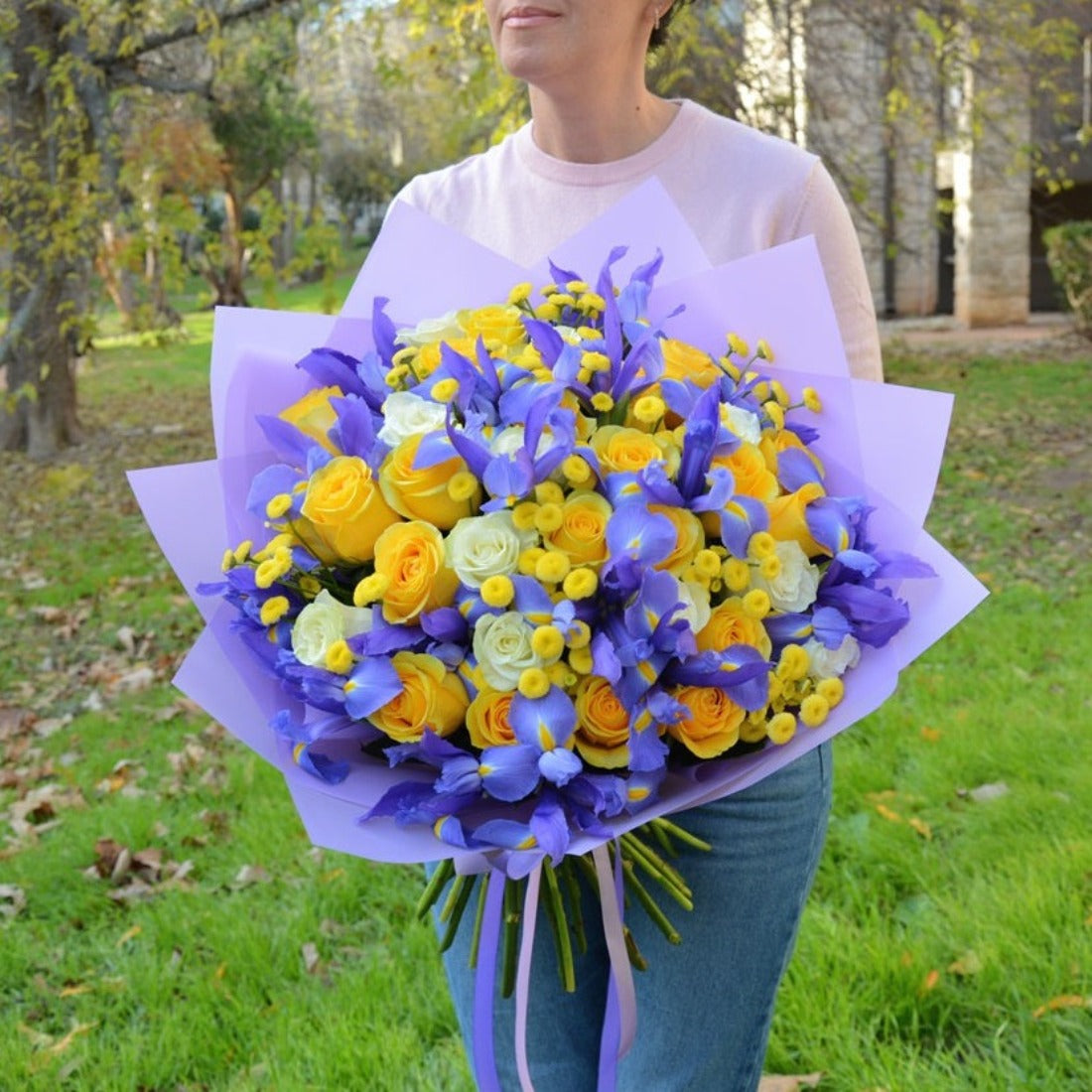 Faith & Hope, Iris & Rose Bouquet