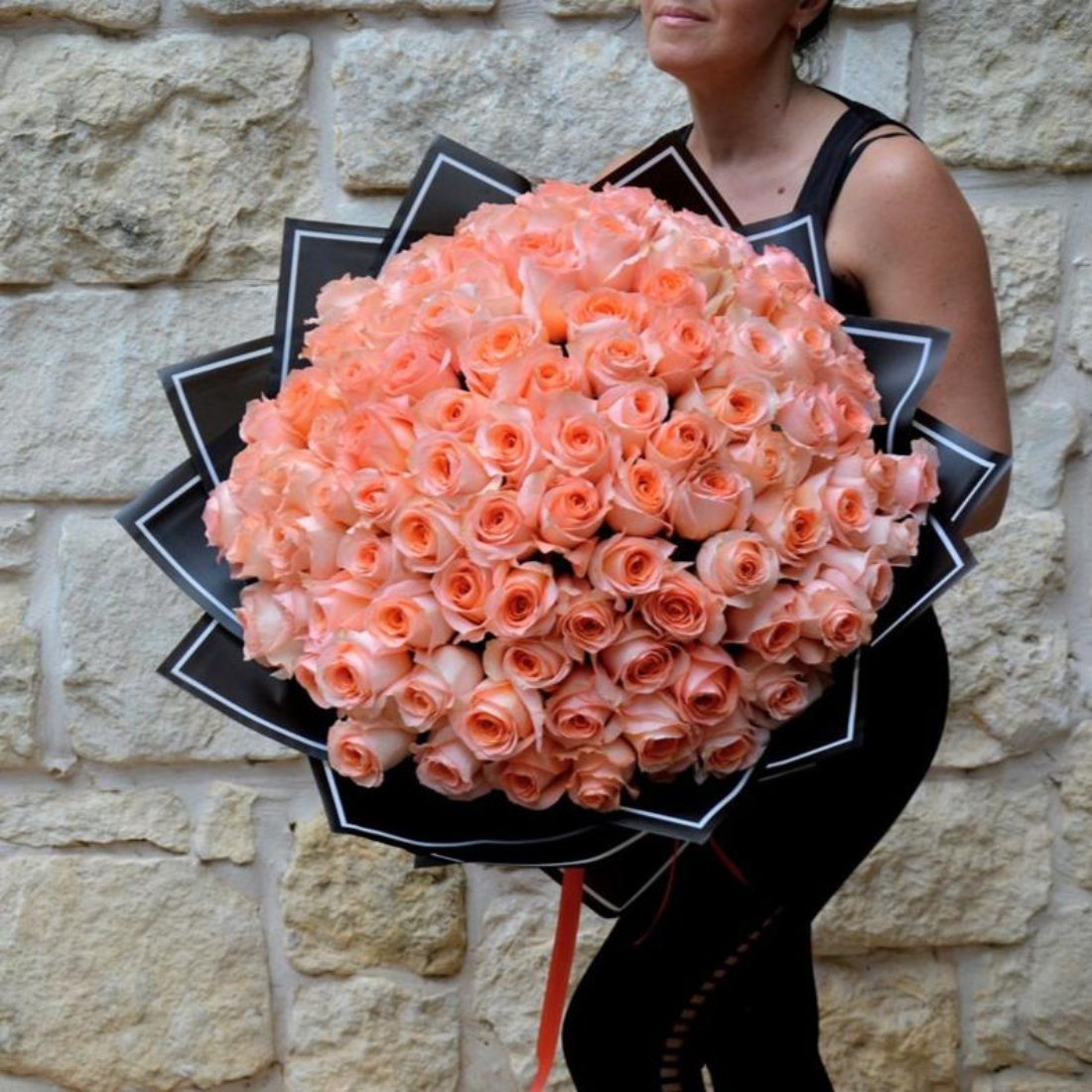 Coral Reef 100 Roses Bouquet