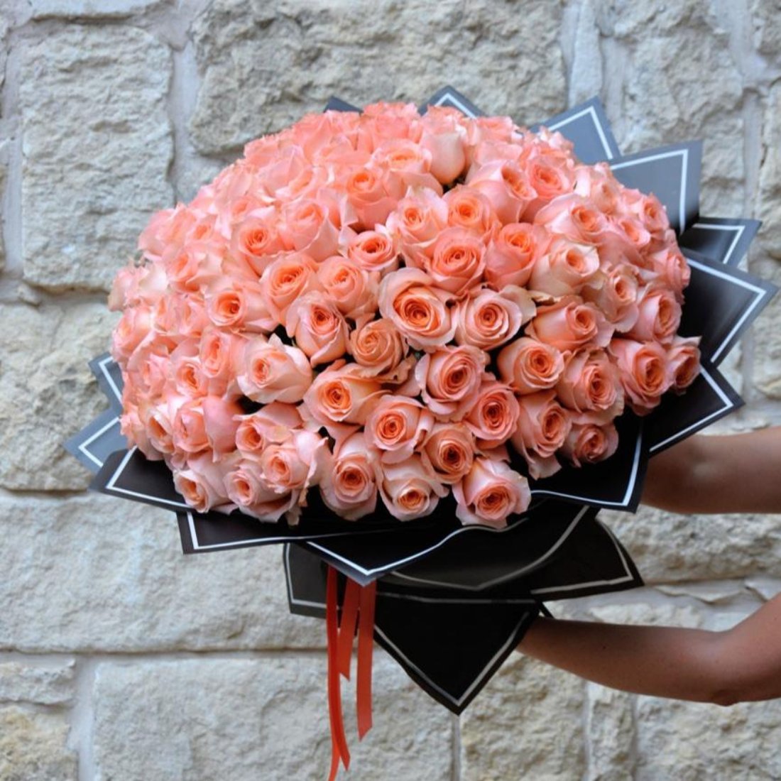 Coral Reef 100 Roses Bouquet