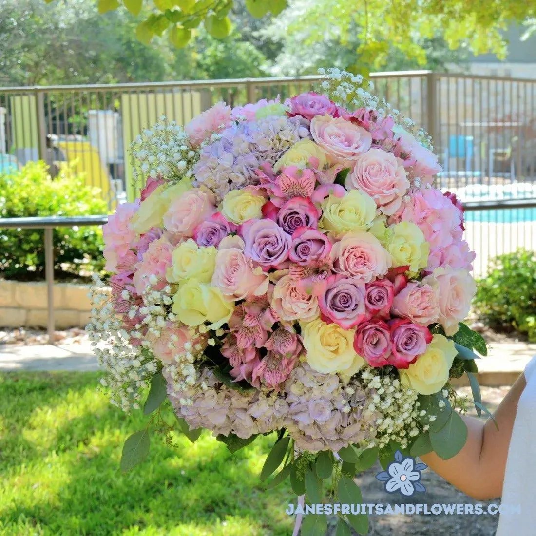 Cream Cotton Bouquet - Janes Fruits and Flowers
