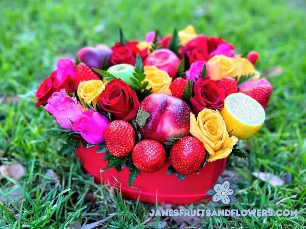 Fruity Heart Bouquet - Jane's Fruits And Flowers