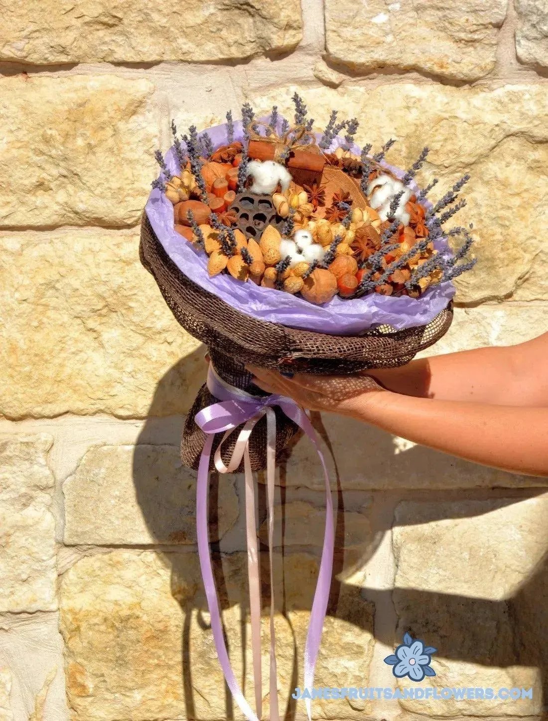Nuts & lavender Bouquet - Jane's Fruits And Flowers