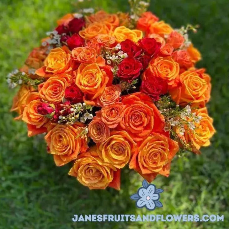 Peach Garden Bouquet - Jane's Fruits And Flowers