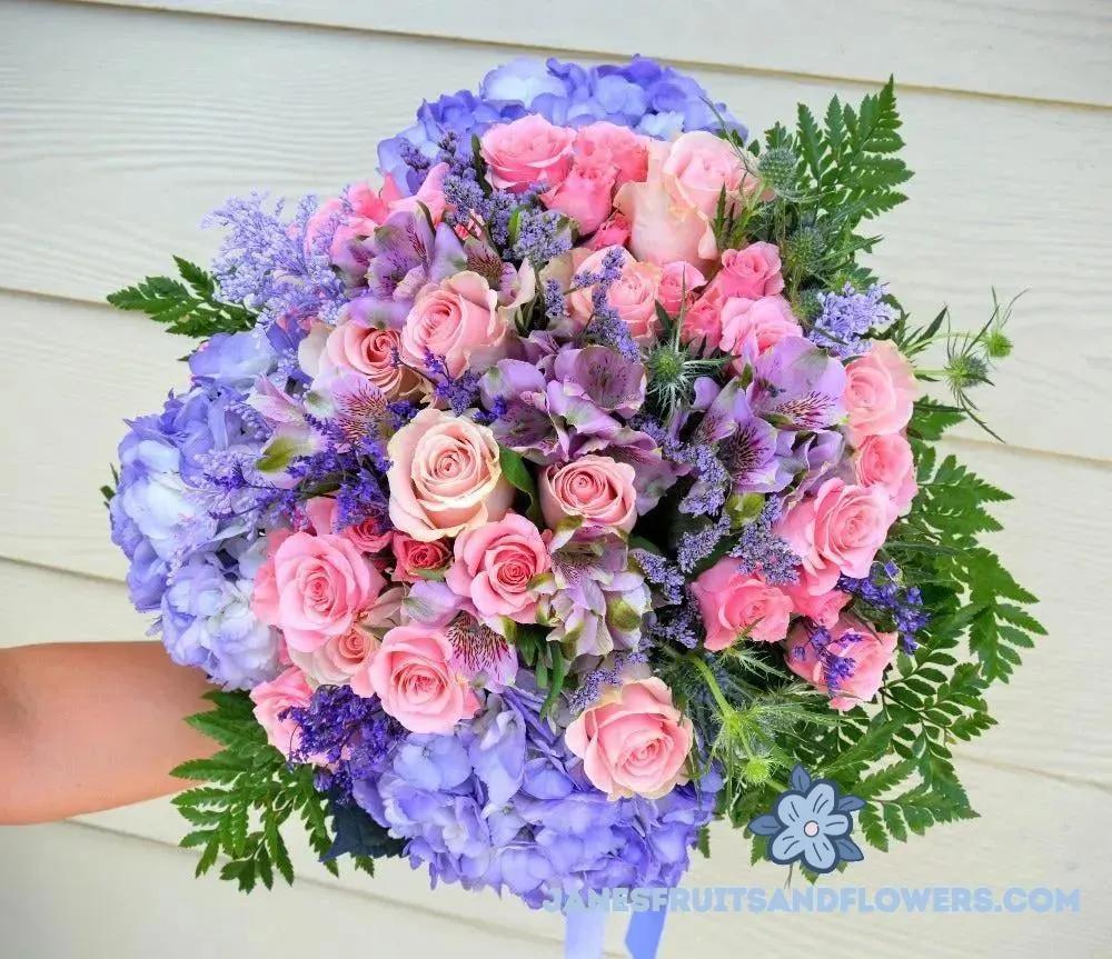 Purple Fresh Bouquet - Jane's Fruits And Flowers