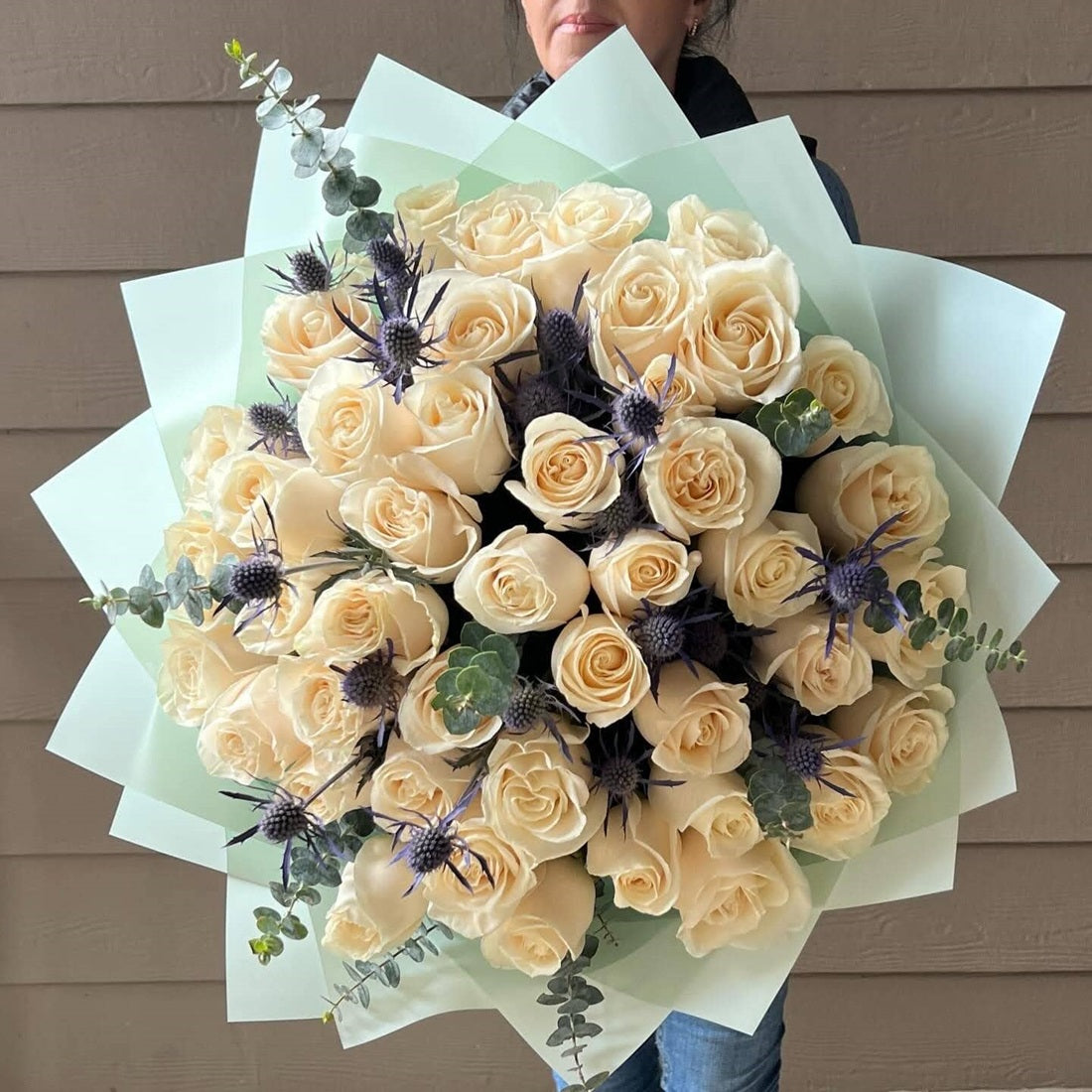 White Snow Roses Bouquet