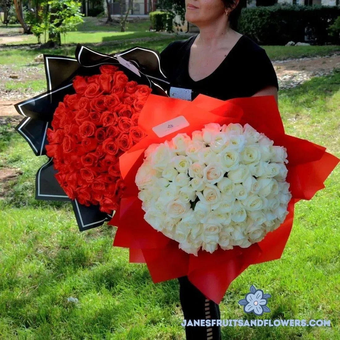 100 Orange Roses Bouquet Janes Fruits and Flowers