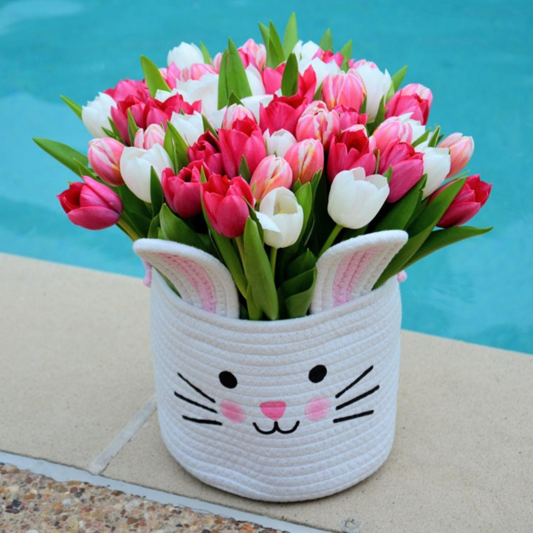 Bunny Basket Tulips Bouquet