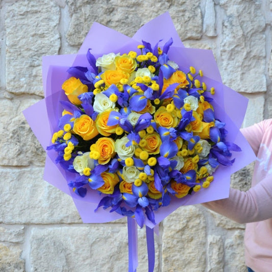 Faith & Hope, Iris & Rose Bouquet