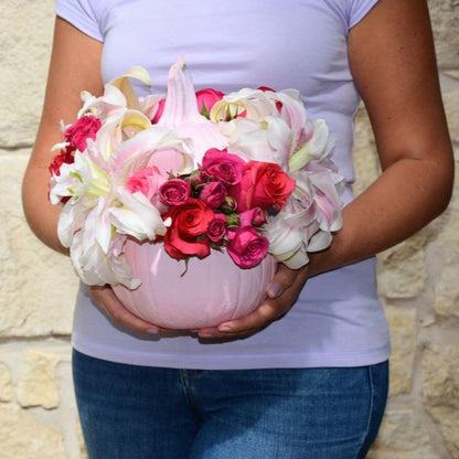 Soft Pink Pumpkin Bouquet - Janes Fruits and Flowers
