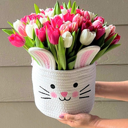 Bunny Basket Tulips Bouquet