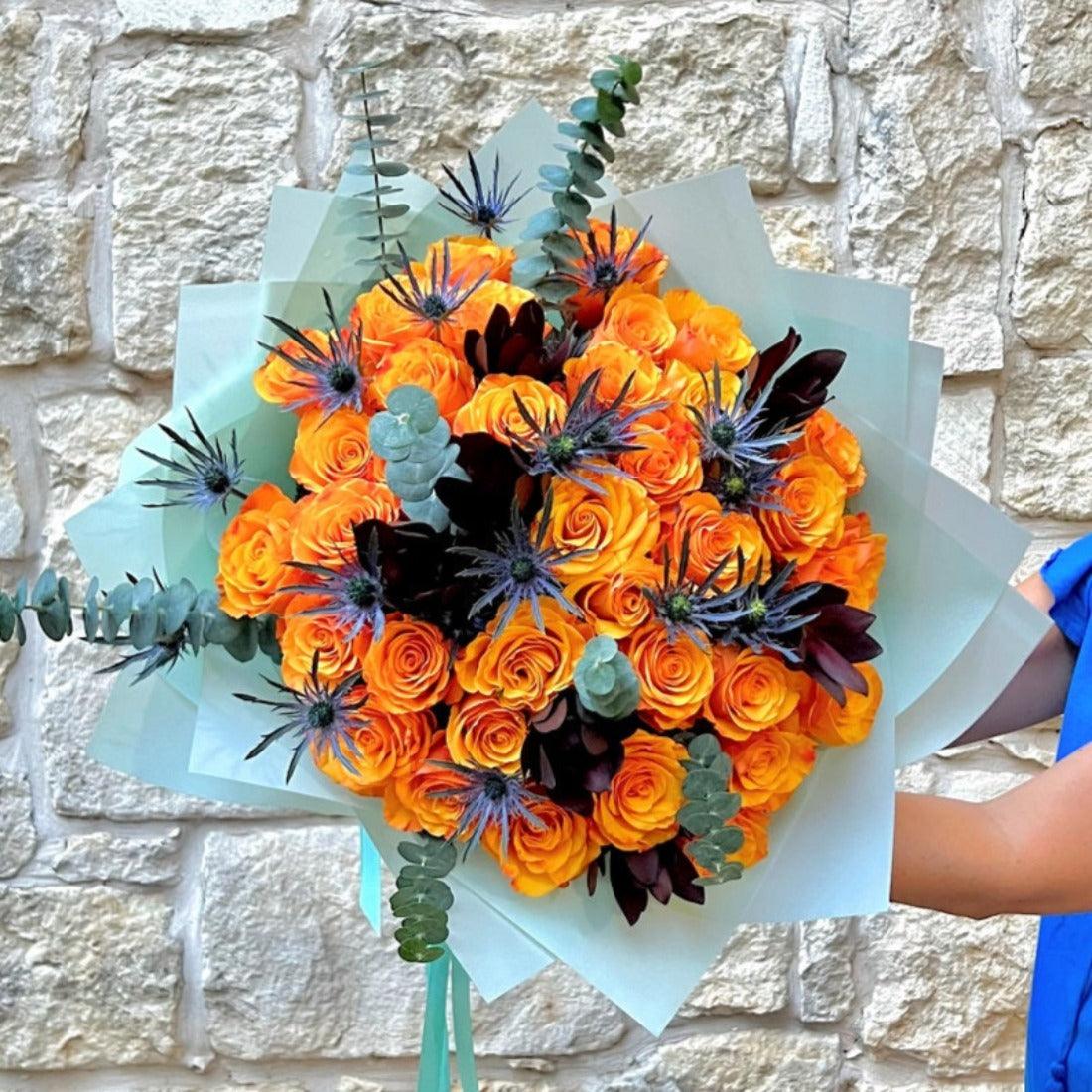 Orange Sunset Bouquet (three dozen roses) - Janes Fruits and Flowers