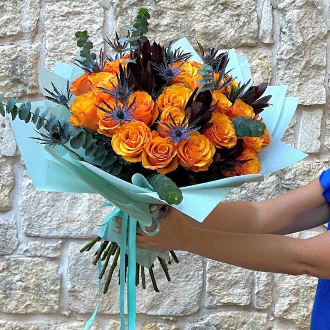 Orange Sunset Bouquet (three dozen roses) - Janes Fruits and Flowers