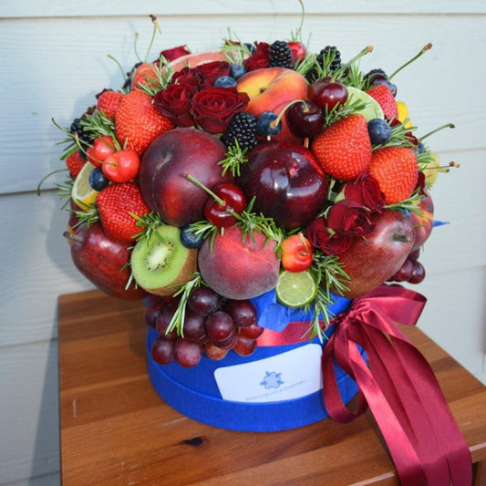 Cherry Wine Story Bouquet - Janes Fruits and Flowers