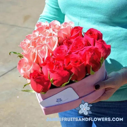 luxury Red & Pink Heart Bouquet - Jane's Fruits And Flowers