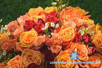 Peach Garden Bouquet - Jane's Fruits And Flowers