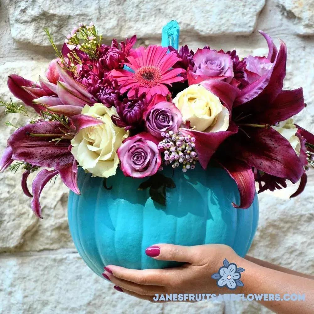 Pumpkin's Color Blue Bouquet - Jane's Fruits And Flowers