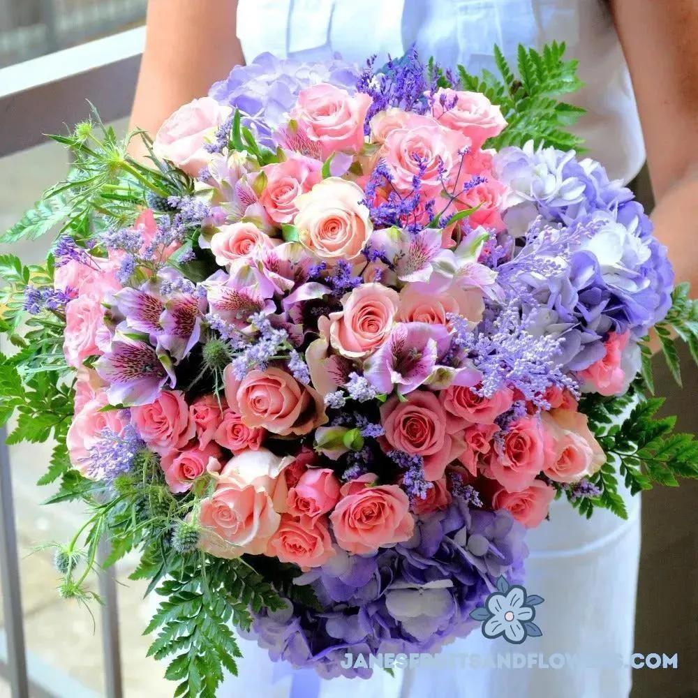 Purple Fresh Bouquet - Jane's Fruits And Flowers