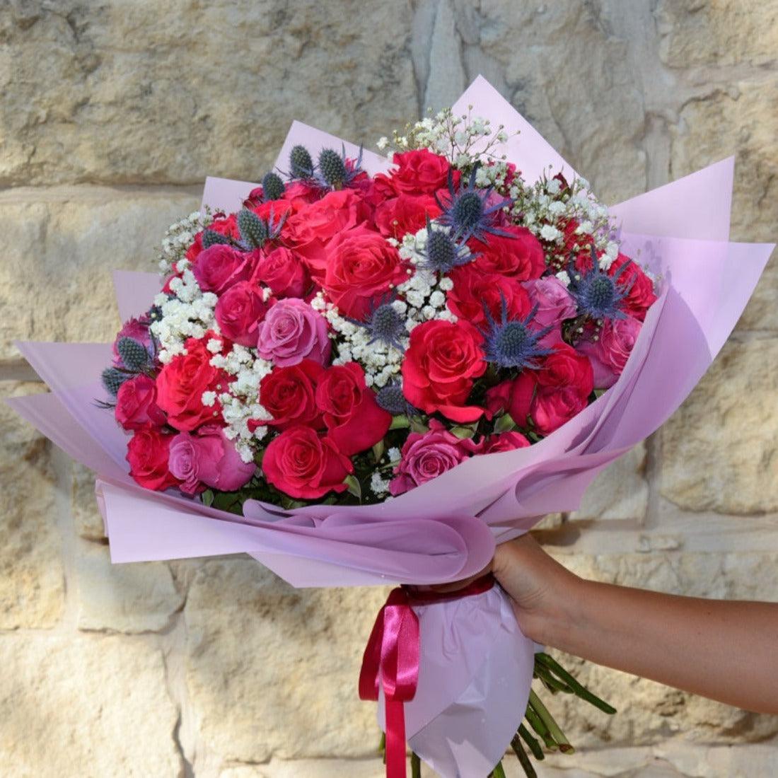 Raspberry Jam Bouquet (available right now) - Janes Fruits and Flowers